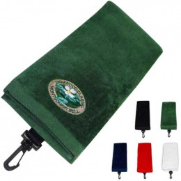 Premium Cotton Velour Golf Towels Promotional Custom Imprinted With Logo