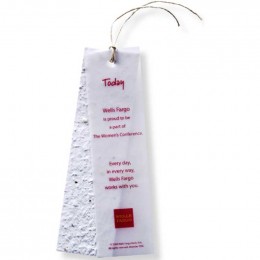 Seed Paper Bookmarks with Vellum Overlay and Tie - Standard Promotional Custom Imprinted With Logo