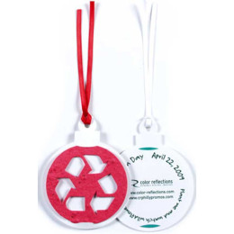 Recycle Symbol Ornament Gift Tag Promotional Custom Imprinted With Logo