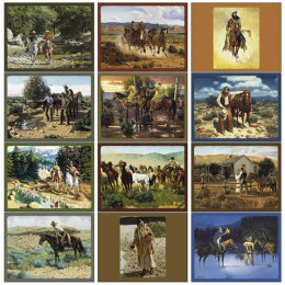 Premium Appointment Calendar - Western Art Promotional Custom Imprinted With Logo