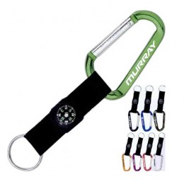 Carabiner with Compass Promotional Custom Imprinted With Logo