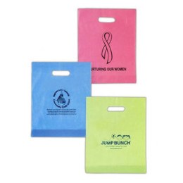 12 x 15 Frosted Die Cut Bag with Gusset - Foil Stamp Promotional Custom Imprinted With Logo