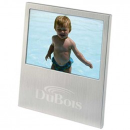 4 in. x 6 in. Brushed Aluminum Frame Promotional Custom Imprinted With Logo