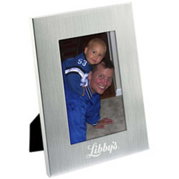 Brushed Aluminum Frame 4 in. x 6 in. Promotional Custom Imprinted With Logo