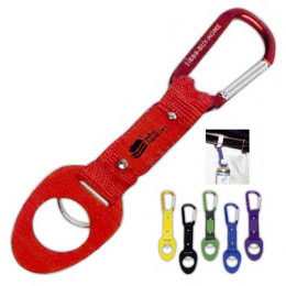 Carabiner with Bottle Holder Promotional Custom Imprinted With Logo Carabiner with Bottle Holder Promotional Custom Imprinted With Logo