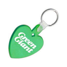 Soft Squeezable Key Tag - Heart Shaped Promotional Custom Imprinted With Logo