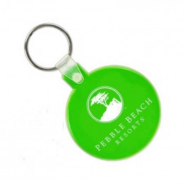 Soft Squeezable Key Tag - Round Promotional Custom Imprinted With Logo