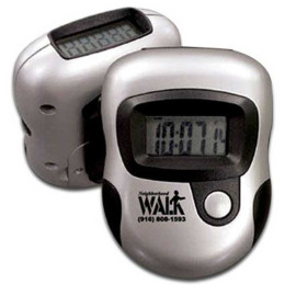 Silver Digital Pedometer Promotional Custom Imprinted With Logo Silver Digital Pedometer Promotional Custom Imprinted With Logo