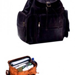 Leather XL Backpack Promotional Custom Imprinted With Logo