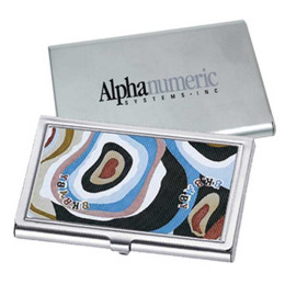 Patterned Business Card Case Modern Promotional Custom Imprinted With Logo