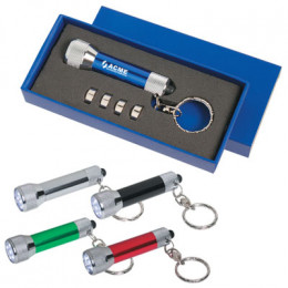 Aluminum Flashlight Key Chain Promotional Custom Imprinted With Logo