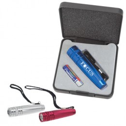 Small Aluminum Flashlight with Strap Promotional Custom Imprinted With Logo
