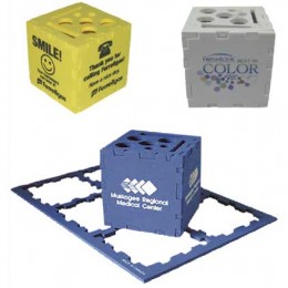 Desktop Organizer Puzzle Cube - 3 in. Promotional Custom Imprinted With Logo