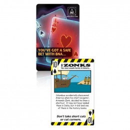 Zonks Safety Full Color Printed Bridge Cards Promotional Custom Imprinted With Logo
