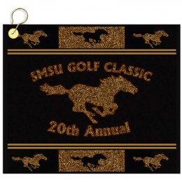 16 in. x 11 in. Custom Woven Golf Towel Promotional Custom Imprinted With Logo