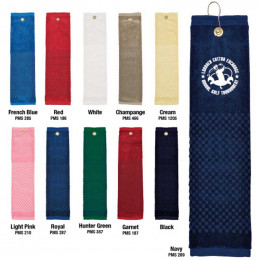 16 in. x 22 in. Woven Embroidered Golf Towel Promotional Custom Imprinted With Logo
