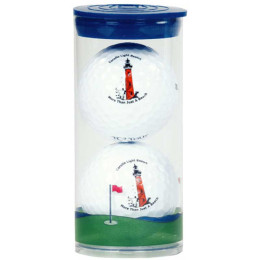 2 Ball Clear Tube Promotional Custom Imprinted With Logo