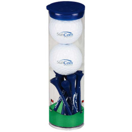 2 Ball Tall Tube Promotional Custom Imprinted With Logo