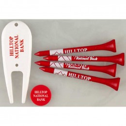 Four 2-3/4 in. Tees, 1 Divot Tool Promotional Custom Imprinted With Logo