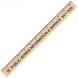 12 1/2in. Natural Finish Ruler Promotional Custom Imprinted With Logo