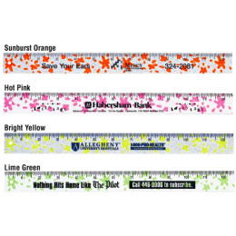 Neon Splash Ruler Promotional Custom Imprinted With Logo