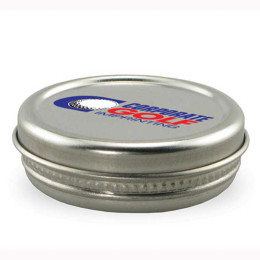 SPF 15 Lip Balm in Round Tin Promotional Custom Imprinted With Logo