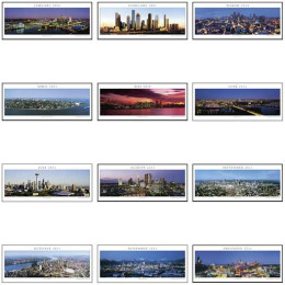 Panoramic Executive Calendar - Cityscapes Promotional Custom Imprinted With Logo