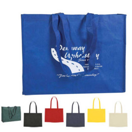 XL Non-Woven Shopper Tote with Velcro Closure Promotional Custom Imprinted With Logo XL Non-Woven Shopper Tote with Velcro Closure Promotional Custom Imprinted With Logo