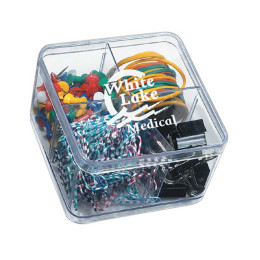 Compact Desk Needs Clear Top With Clear Base Promotional Custom Imprinted With Logo