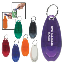 Plastic Dual Bottle/Can Opener Key Ring Promotional Custom Imprinted With Logo
