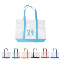 Non-Woven Tote Bag With Trim Colors Promotional Custom Imprinted With Logo