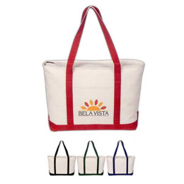 Large Heavy Cotton Canvas Boat Tote Promotional Custom Imprinted With Logo