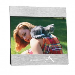 4 in. x 6 in. Aluminum Photo Frame Promotional Custom Imprinted With Logo