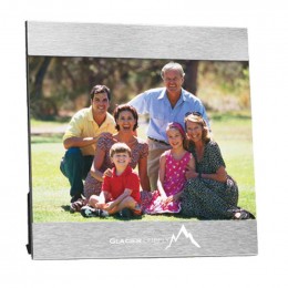 5 in. x 7 in. Aluminum Photo Frame Promotional Custom Imprinted With Logo
