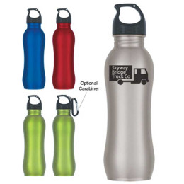 25 oz. Stainless Steel Contoured Grip Bottle Promotional Custom Imprinted With Logo