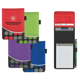 Non-Woven Polk-A-Dot Jotter Promotional Custom Imprinted With Logo