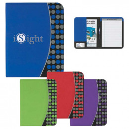 Non-Woven 8 1/2" x 11" Polk-A-Dot Padfolio Promotional Custom Imprinted With Logo