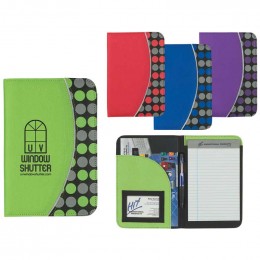 Non-Woven 5 in. x 7 in. Polk-A-Dot Padfolio Promotional Custom Imprinted With Logo