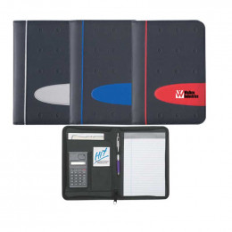 Eclipse 5" x 7" Zippered Portfolio with Calculator Promotional Custom Imprinted With Logo