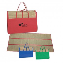 Straw Beach Mat Promotional Custom Imprinted With Logo