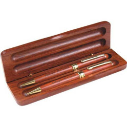 European Rosewood Pen and Pencil Set Promotional Custom Imprinted With Logo