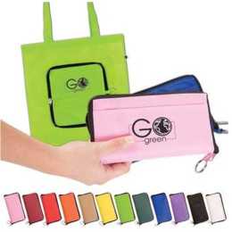 Easy Fold-Away Tote Bag Promotional Custom Imprinted With Logo