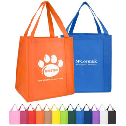 Saturn Jumbo Nonwoven Grocery Tote Promotional Custom Imprinted With Logo