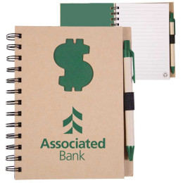 Recycle Die Cut Notebook: Dollar Sign Promotional Custom Imprinted With Logo