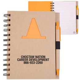 Recycle Die Cut Notebook: Construction Cone Promotional Custom Imprinted With Logo