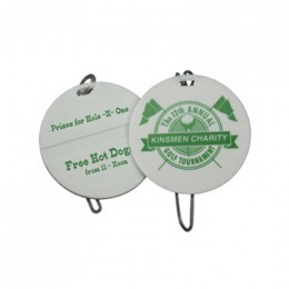 Round Golf Bag Tag with Clear Loop Strap Promotional Custom Imprinted With Logo