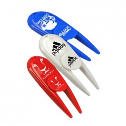 Divot Repair Tool and Ball Marker Set Promotional Custom Imprinted With Logo