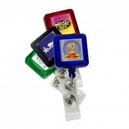 Retractable Badge Holder with Full Color Dome Promotional Custom Imprinted With Logo