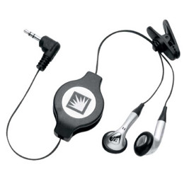 Retractable Ear Buds Promotional Custom Imprinted With Logo