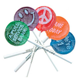 Sugar-Free Lollypops - Imprint on Head Promotional Custom Imprinted With Logo